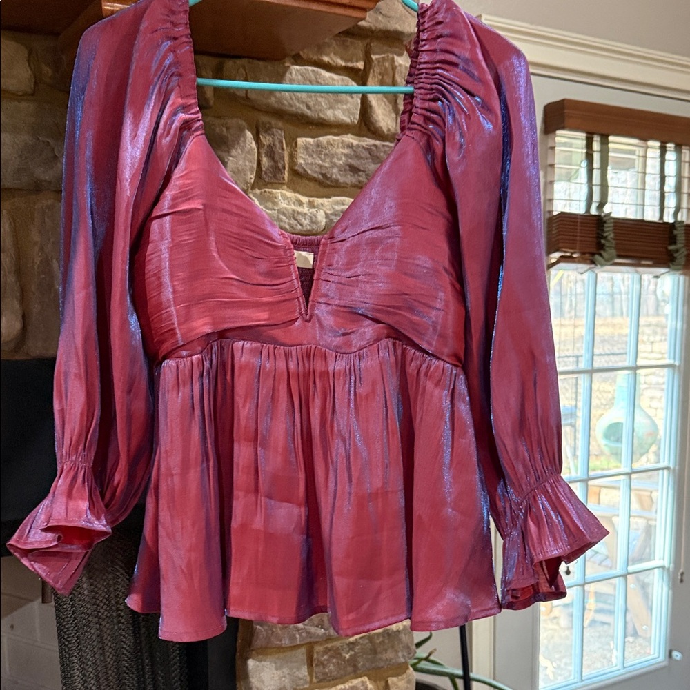 Entro Shimmering Pink Blouse - Picture 2 of 4